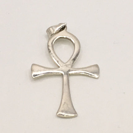 Vintage Ankh 925 Sterling Silver Black Velvet Choker Necklace