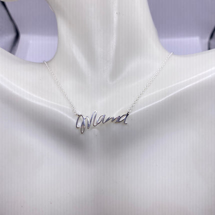 Minimalist Dainty 925 Sterling Silver Mama Love Necklace