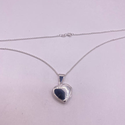 Vintage Silver Locket | Tiny Silver Heart Pendant Photo Memory Charm | 925 Sterling Silver Chain Necklace Holds Small Photo or Memory
