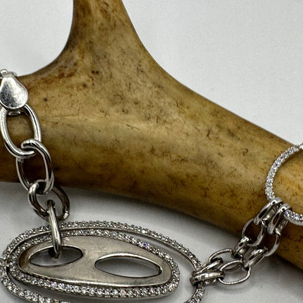 Vintage Silver Tennis Bracelet | Diamond Look Cubic Zirconia 925 Sterling Silver