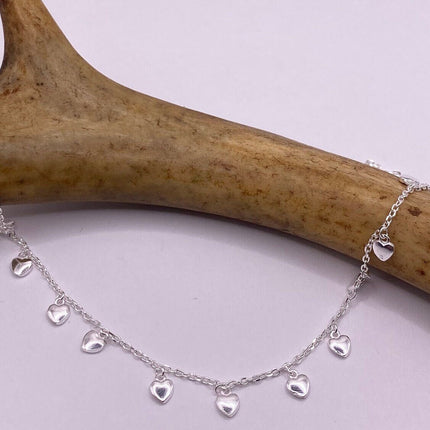 Tiny Silver Charm Necklace | Dainty Heart 925 Sterling Silver Chain Necklace