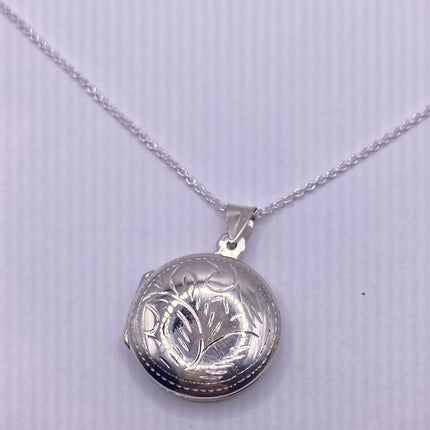 Vintage Silver Locket | Tiny Oval Photo Locket Pendant Photo Memory Charm | 925 Sterling Silver Chain Necklace Holds Small Photo or Memory