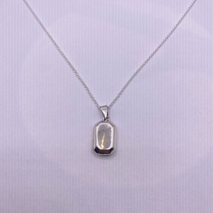 Vintage Silver Locket | Tiny Oval Photo Locket Pendant Photo Memory Charm | 925 Sterling Silver Chain Necklace Holds Small Photo or Memory