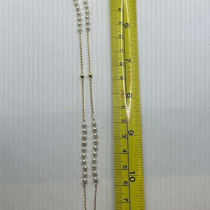 Vintage Gold Rosary Cross | White Freshwater Pearl 9k GF Prayer Necklace