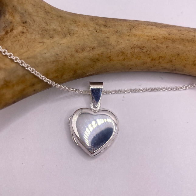 Vintage Silver Locket | Tiny Silver Heart Pendant Photo Memory Charm | 925 Sterling Silver Chain Necklace Holds Small Photo or Memory