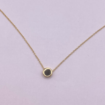 Vintage Minimalist Gold Disk Circle Tiny Chain Necklace