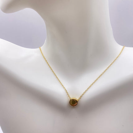 Vintage Minimalist Gold Disk Circle Tiny Chain Necklace