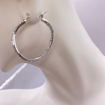 Vintage Silver Earrings - 925 Sterling Silver Tiny Hoop Loop