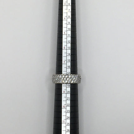 Vintage Crystal Stacking Eternity Promise Ring Wedding Band - 925 Sterling Silver