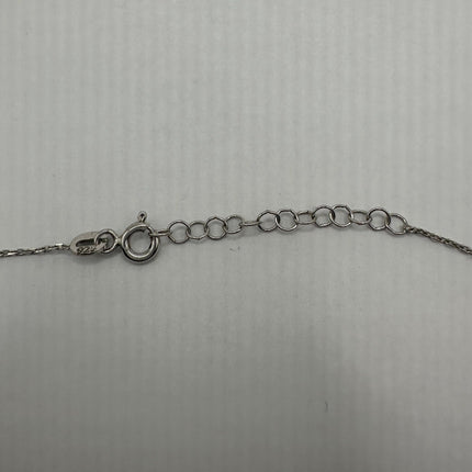 Vintage Love Heart Eternity 925 Sterling Silver chain Necklace