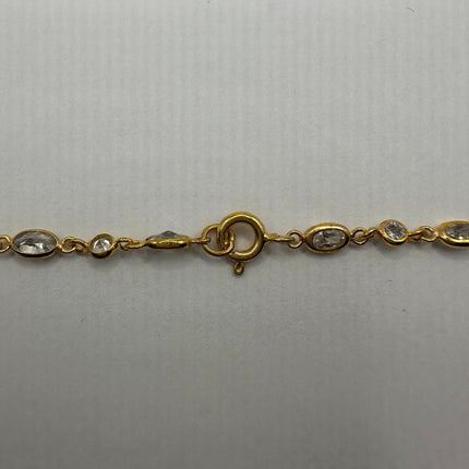 Vintage Cubic Zirconia 925 Sterling Silver chain Necklace