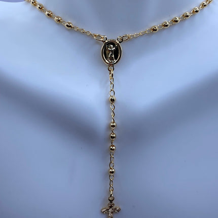 Vintage Gold Rosary | 9k Gold Filled Rosary Cross Crucifix Pendant Prayer Necklace