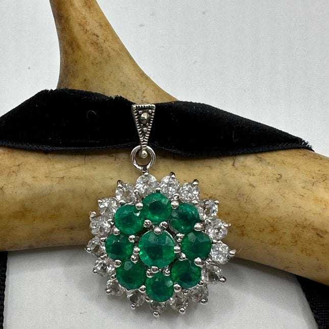 Vintage Green Chrome Diopside Choker 925 Sterling Silver Necklace