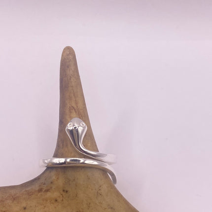 Vintage Tiny Silver Snake Ring | Serpent Wedding Cocktail Ring | 925 Sterling Silver - Unique Treasure - Free US Shipping!