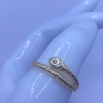Vintage Tiny Gold Snake Ring | Gold 925 Sterling Silver | Unique Serpent Ring | Wedding Thumb Band - Free US Shipping!