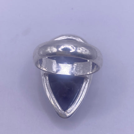 Vintage Purple Amethyst Cocktail Ring Silver Band Statement Ring