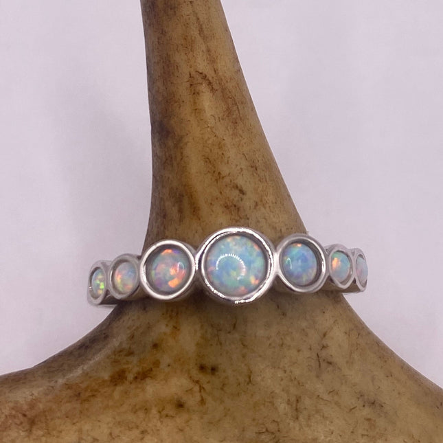 Vintage Fire Opal Tiny Stacking Promise Ring - 925 Sterling Silver Gold Band Minimalist Jewelry for Prom Wedding or Everyday Ring