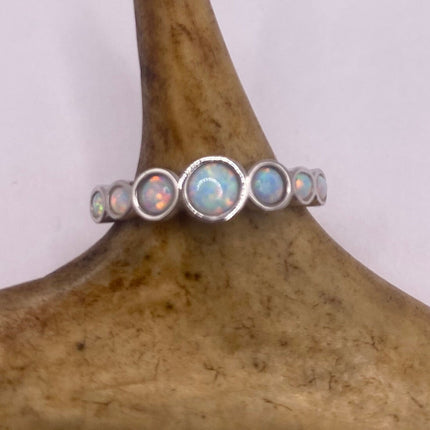 Vintage Fire Opal Tiny Stacking Promise Ring - 925 Sterling Silver Gold Band Minimalist Jewelry for Prom Wedding or Everyday Ring