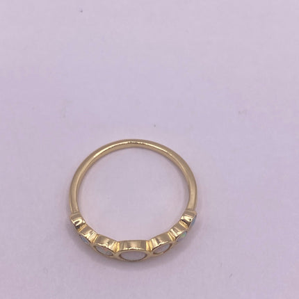 Vintage Fire Opal Stacking Promise Ring - 925 Sterling Silver Band Minimalist Jewelry for Prom Wedding or Everyday Ring