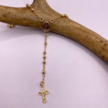 Vintage Gold Rosary | 9k Gold Filled Rosary Cross Crucifix Pendant Prayer Necklace