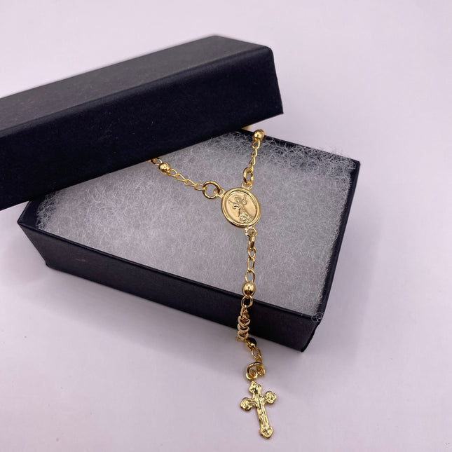 Vintage Gold Rosary | 9k Gold Filled Rosary Cross Crucifix Pendant Prayer Necklace
