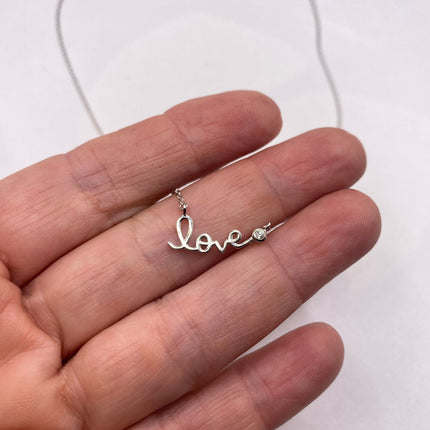 Minimalist Dainty 925 Sterling Silver Love Necklace