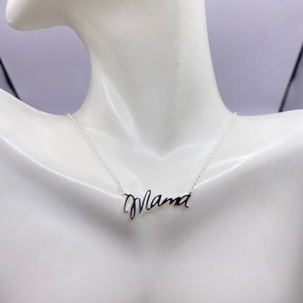 Minimalist Dainty 925 Sterling Silver Mama Love Necklace