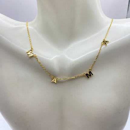 Minimalist Dainty 925 Sterling Silver Mama Love Necklace