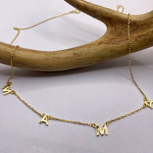 Minimalist Dainty 925 Sterling Silver Mama Love Necklace