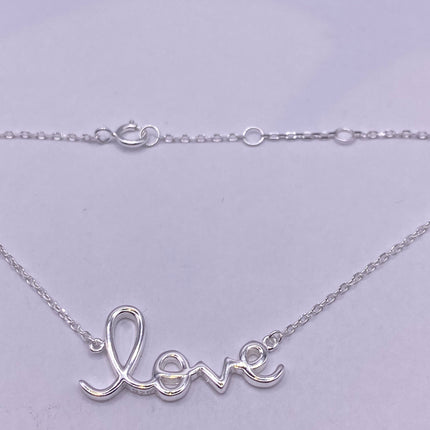 Tiny Silver Bracelet | Love Word Script Charm | 925 Sterling Silver Chain Minimalist Prom Jewelry Everyday Stacking Charm Bracelet