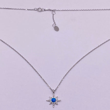 Vintage tiny opal star on a chain minimalist necklace