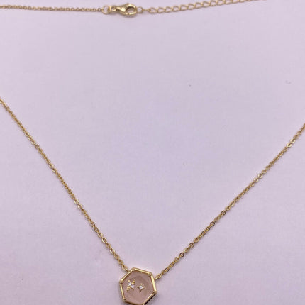 Vintage Tiny Gold Charm Necklace | Pink Rose Quartz Gemstone Dainty Gold 925 Sterling Silver Chain Necklace | Minimalist Style Crystal