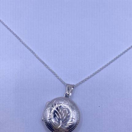 Vintage Silver Locket | Tiny Oval Photo Locket Pendant Photo Memory Charm | 925 Sterling Silver Chain Necklace Holds Small Photo or Memory