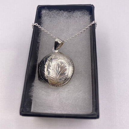 Vintage Silver Locket | Tiny Oval Photo Locket Pendant Photo Memory Charm | 925 Sterling Silver Chain Necklace Holds Small Photo or Memory
