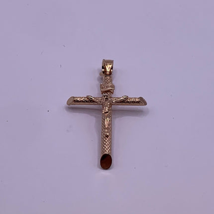 Vintage Gold Pendant | Cross Crucifix Statement Charm Pendant | Golden 925 Sterling Silver Velvet Choker Necklace
