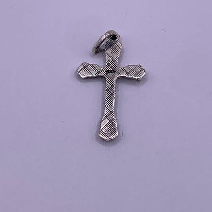 Vintage Cross Crucifix Black Velvet Choker Pendant Necklace | 925 Sterling Silver Cross Ribbon Choker