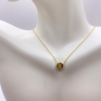 Vintage Minimalist Gold Disk Circle Tiny Chain Necklace