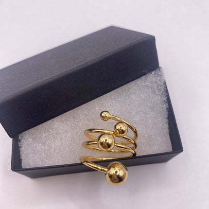 Vintage Modern Gold Ring| 9k Gold Filled Band | Unique Gift Statement Cocktail Ring
