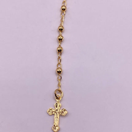 Vintage Gold Rosary | 9k Gold Filled Rosary Cross Crucifix Pendant Prayer Necklace