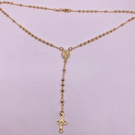 Vintage Gold Rosary | 9k Gold Filled Rosary Cross Crucifix Pendant Prayer Necklace