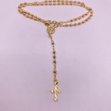 Vintage Gold Rosary | 9k Gold Filled Rosary Cross Crucifix Pendant Prayer Necklace