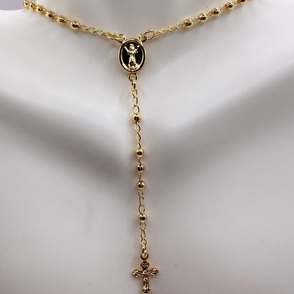 Vintage Gold Rosary | 9k Gold Filled Rosary Cross Crucifix Pendant Prayer Necklace