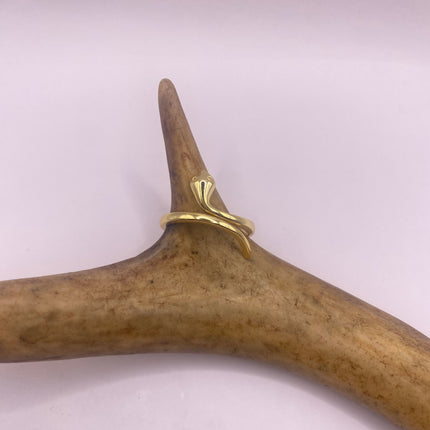 Vintage Tiny Gold Snake Ring | Golden 925 Sterling Silver Wedding Band Serpent Ring - Unique Gift Statement Cocktail Ring