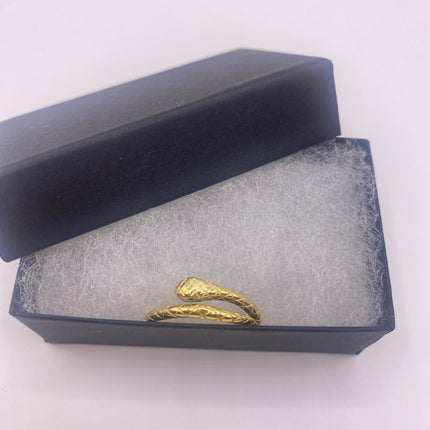 Vintage Tiny Gold Snake Ring | Gold 925 Sterling Silver | Unique Serpent Ring | Wedding Thumb Band - Free US Shipping!