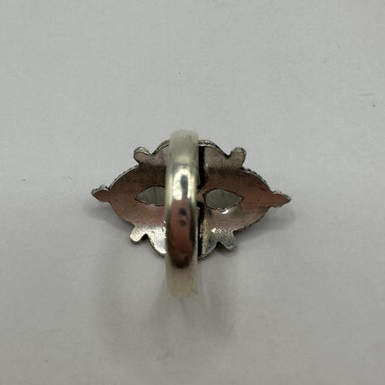 Vintage Rainbow Moonstone Ring Band - Antique Style Design