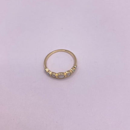 Vintage Fire Opal Stacking Promise Ring - 925 Sterling Silver Band Minimalist Jewelry for Prom Wedding or Everyday Ring