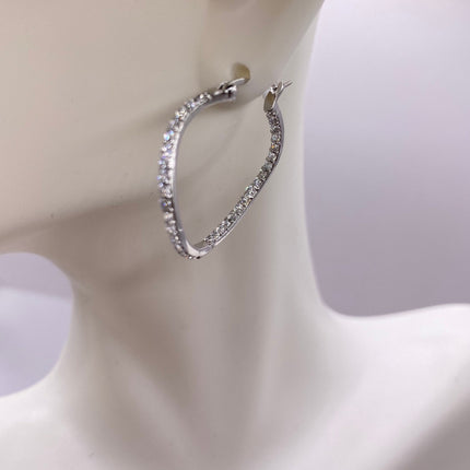 Vintage Silver Earrings - 925 Sterling Silver Tiny Hoop Loop