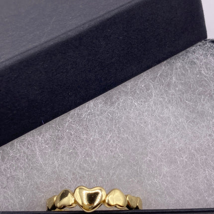 Vintage Tiny Heart Stacking Promise Ring - 925 Sterling Silver Gold Band Minimalist Jewelry for Prom Wedding or Everyday Ring