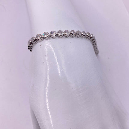VintageSilver Tennis Bracelet | CZ Crystal Diamond Gemstone Golden 925 Sterling Silver Bracelet | Elegant Everyday Wedding or Prom