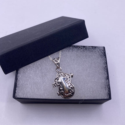 Vintage Silver Locket | Silver Cross Photo Memory Charm Pendant | 925 Sterling Silver Delicate Chain | Small Photo Mini Memory Necklace